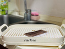 麥桶桶（Mr.Bin）茶盤(pán)家用茶具2025新款水杯雙層瀝水客廳茶幾水果盤(pán)長(zhǎng)方形茶杯托盤(pán) 奶油白  | 雙層設(shè)計(jì)/兩側(cè)提手 曬單實(shí)拍圖