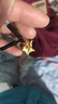 中國黃金（CHINA GOLD）小貓咪黃金項鏈女款足金動物吊墜鎖骨鏈情人節(jié)生日禮物送女友愛人 玫瑰禮盒+貓咪項鏈【黑繩】約0.3g 曬單實拍圖