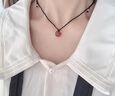 喜?？岛陉资D(zhuǎn)運(yùn)珠吊墜女正品水晶項(xiàng)鏈鎖骨鏈女生簡(jiǎn)約百搭頸鏈禮物配飾 【草莓晶/11mm】可調(diào)節(jié) 曬單實(shí)拍圖