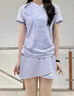 YONEX新款尤尼克斯羽毛球服 衣服yy男女T恤球衣速干短袖 210084BCR-霧紫-女款 單件上衣 M 曬單實拍圖