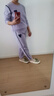 從心純棉睡衣女春秋季長袖睡褲女士睡衣秋冬天薄款休閑運(yùn)動家居服套裝 G 64266丁香紫 L 女 [高160-165重100-120斤] 曬單實(shí)拍圖