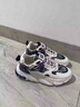 fengyunge男鞋2026新款夏季運動(dòng)休閑跑步學(xué)生厚底增高復古百搭莆田老爹潮鞋 藍色 42 (260mm) 曬單實(shí)拍圖
