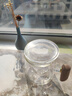 綠昌明 旅行茶具玻璃便攜茶具套裝快客杯戶外旅行泡茶器防燙木把泡茶杯 茶樂旅行杯（1壺3杯） 曬單實(shí)拍圖