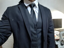 克羅汀西裝馬甲男韓版修身商務(wù)上班正裝職業(yè)裝結婚新郎禮服馬夾背心 曬單實(shí)拍圖