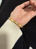 吉財運假一賠十鉆紋款推拉黃金手鐲女999足金包銀活口卡鐲女禮物送老婆 包金1.5克 鉆紋推拉手鐲 曬單實拍圖
