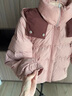 唐獅（TonLion）2024女羽絨服連帽面包服寬松休閑百搭潮 皮粉/二批 S  曬單實(shí)拍圖