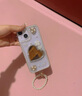 葵也愛心化妝鏡適用蘋果16手機殼硅膠防摔iPhone15promax透明軟殼 珍珠愛心鏡子 蘋果14pro 曬單實拍圖