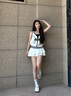 CAMILA KSENIA板鞋女夏季2025新款時(shí)尚內增高休閑運動(dòng)鞋爆裂紋厚底百搭小白鞋子白色37 曬單實(shí)拍圖