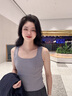 lagogo方領(lǐng)無(wú)袖背心女拉谷谷2025年春新款顯瘦打底修身可外穿上衣 黑色 M 曬單實(shí)拍圖