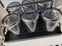MONDOTTE玻璃杯家用高級感耐高溫泡綠茶水杯家庭杯子客廳茶杯杯具待客套裝 煙灰直身6支+黑色杯架+黑鐵盤 曬單實拍圖