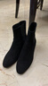 STUART WEITZMAN/SW VIVIENNE春夏黑色低跟短靴切爾西靴女鞋粗跟奢侈品真皮羊皮革 曬單實拍圖