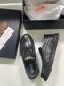 老人頭男士商務(wù)休閑皮鞋軟底豆豆鞋真皮透氣一腳蹬駕車(chē)鞋子英倫樂(lè )福男鞋 黑色 41 (255mm) 曬單實(shí)拍圖