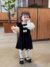 G.DUCKKIDS童裝女童套裝春秋2025洋氣兒童背帶裙絲絨兩件套甜美風(fēng)小女孩衣服 圖片色 90 適合80-90年齡1-2歲左右 曬單實(shí)拍圖