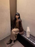 派吉鯊復(fù)古咖色毛衣外套女秋冬慵懶感寬松中長款針織開衫上衣 咖色 S 建議70-95斤 曬單實(shí)拍圖