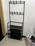 霓峰簡(jiǎn)易鞋架門(mén)口多層家用一體掛衣架出租屋宿舍多功能收納衣帽架鞋架 黑色-3層60cm-無(wú)紡布款 曬單實(shí)拍圖