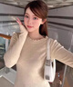 蜜樂(lè)奇軟糯慵懶毛衣女大碼內(nèi)搭打底衫胖妹妹寬松圓領(lǐng)針織衫上衣胖mm秋冬 杏色 S 80-90 曬單實(shí)拍圖