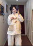 鉑吶苓月子服秋冬季加厚珊瑚絨孕婦產(chǎn)后哺乳睡衣套裝11 12月份家居服 月子服套裝-小熊盤(pán)扣 XL 曬單實(shí)拍圖