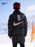 NIKE 耐克童裝男童中長款羽絨服冬季新款兒童保暖連帽上衣外套 曬單實拍圖