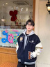 BJHG不計后果紅色棒球服男款秋季2025新款潮牌呢子外套美式夾克上衣女 藏青色 L 曬單實(shí)拍圖
