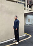 卡賓壓膠拉鏈休閑褲25春夏設計反光銀印花 煤黑色01 52/180/XL  曬單實拍圖