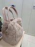 芙玖兔出游2025新款毛毛包包女士韓版秋冬高級感質(zhì)感小眾設計通勤手提包 卡其色 曬單實(shí)拍圖