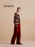 ERDOS【劉雯同款】絨感闊腿褲復(fù)古摩登時(shí)尚寬松保暖女休閑褲 落日橙 170/72A/L 曬單實(shí)拍圖