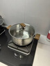 國風(fēng)304不銹鋼奶鍋雪平鍋無涂層寶寶輔食煮面鍋家用電磁爐煤氣灶通用 雪平鍋【含鍋蓋+304蒸籠】 24cm 曬單實(shí)拍圖