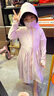 翊尚美兒童防曬衣女冰絲涼感長(zhǎng)款防曬服薄款透氣速干皮膚衣防紫外線外套 淡粉 UPF100+ 【涼感全身防曬】 120 【推薦體重44-56斤】 曬單實(shí)拍圖