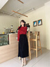 香影復古黑色絲絨半身裙女2025秋季新款氣質(zhì)燙鉆裙子顯瘦高腰長(cháng)裙 黑色 S 曬單實(shí)拍圖