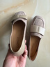 康莉羊皮絨面樂(lè )福鞋女25年春新款商場(chǎng)同款軟底休閑媽媽鞋小皮鞋51023 灰色 34 (220mm) 曬單實(shí)拍圖