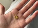 中國黃金四葉草黃金項鏈女足金吊墜套鏈女生生日七夕情人節禮物送女友老婆 【京速達】足金吊墜+粉色戀人禮盒【贈S925鏈】 曬單實(shí)拍圖