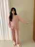 雅鹿睡衣女100%純棉2025新款長(cháng)袖大碼開(kāi)衫女士可外穿家居服套裝 NSWR-13809 L 【建議100-120斤】 曬單實(shí)拍圖