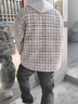 茱艾爾醉檀男裝千鳥(niǎo)格總裁夾克小香風(fēng)春秋季痞帥復古外套男士休閑上衣潮 灰白色 M /建議90-105斤 曬單實(shí)拍圖