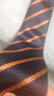 By Creations 柏品 男士商務(wù)領(lǐng)帶100%桑蠶絲斜紋領(lǐng)帶送禮男友禮物 藏青底橙色條紋 曬單實(shí)拍圖