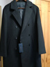 卓凡尼·華倫天奴（GIOVANNI VALENTINO）100%羊毛中長(cháng)款毛呢大衣外套商務(wù)休閑男裝雙排扣西裝領(lǐng)上衣黑色L 曬單實(shí)拍圖