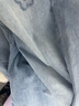 茵曼女童牛仔褲小花刺繡2025春季兒童中大童喇叭褲女孩百搭休閑褲 牛仔藍(lán) 170 曬單實(shí)拍圖