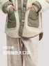 森馬（Semir）外套女中長(cháng)款菱格仿羊羔毛寬松冬2024撞色夾棉兩面穿109724108020 曬單實(shí)拍圖