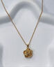 中國黃金（CHINA GOLD）玫瑰花黃金項鏈女士花朵足金吊墜掛墜生日520禮物送老婆送女朋友 玫瑰花吊墜【配S925鏈】約1.1g 曬單實拍圖