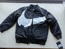 NIKE 耐克童裝男女童棉服冬季保暖兒童經(jīng)典大LOGO休閑棒球領夾克外套 正黑色 140 /68 【建議身高128-140cm】 曬單實拍圖