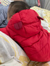 迷你巴拉三防羽絨連體保暖嬰兒外出哈衣冬裝爬服冬季新款 中國(guó)紅60611 100 曬單實(shí)拍圖