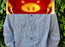 Gap男女裝夏季純棉logo條紋長袖襯衫寬松廓形上衣461250 藍色 XL (180/100A) 亞洲尺碼 曬單實拍圖