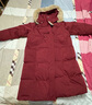 紫涵（ZIHAN）紫涵毛領(lǐng)連帽長(zhǎng)款羽絨服外套女2024年冬季新款過(guò)膝直筒鴨絨面包服 復(fù)古紅 S 曬單實(shí)拍圖