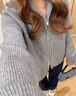 爾山集毛衣外套韓系慵懶風灰色長袖針織衛(wèi)衣外套女春新款氣質(zhì)寬松上衣 深灰色 曬單實拍圖