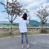 別語(yǔ)中長(cháng)款長(cháng)袖t恤女春秋寬松遮屁股上衣白色開(kāi)叉打底衫 白色 S 曬單實(shí)拍圖