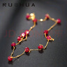 若華（RUOHUA）詠禾 3.5-4.5mm45cm滿天星紅寶石項鏈鴿血紅彩寶頸飾七夕禮物 曬單實拍圖
