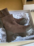 思加圖楊冪同款冬季絲絨可可彈力靴中靴女EFU29DZ5 可可啡 37 曬單實(shí)拍圖