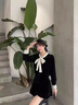 燕潯2025新款百搭風(fēng)黑色連衣裙子女秋冬季高級(jí)感氣質(zhì)收腰短裙 套裝 L 曬單實(shí)拍圖