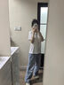 魯雅爾春夏季正肩白色短袖T恤女韓版ins純棉半截袖寬松高級感百搭上衣服 白色 L 建議100斤到120斤 曬單實拍圖