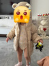 Teenie Weenie Kids小熊童裝24冬男女寶三防蓬蓬熊耳連帽厚羽絨服 米色 90 cm 曬單實拍圖