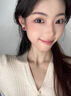 伊燦精致鑲鉆酒紅色仿珍珠氣質(zhì)耳釘2025新款耳環(huán)無耳洞耳夾高級感耳飾 方形紅色耳釘 曬單實拍圖